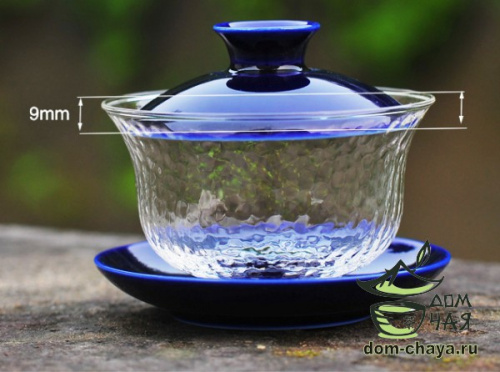 Гайвань "Рельефное стекло" Синяя, 190 мл.