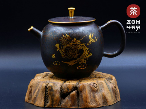  Чайник Цзиндэчжень - Золотой Дракон «Ручная роспись с позолотой» 180мл. 	 	 	 	