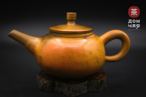 Авторский Чайник из Циньчжоу, дровяной обжиг "Оранжевый  Буратино" #92, 160мл.