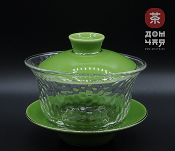 Гайвань "Рельефное стекло" Зеленая, 190 мл.