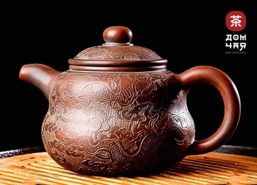 Авторский Чайник из Циньчжоу "Дракон в облаках" #91, 200мл 