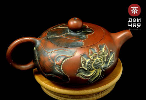 Авторский Чайник из Циньчжоу "Карпы, Лотос" #65, 175мл