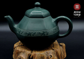 Исинский чайник "Шестигранник", Зеленая глина, 240мл #669