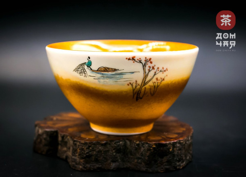 Пиала Цзиндэчжэнь, ручная роспись "Рыбак" #35, 80мл