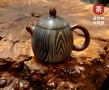 Авторский Чайник из Гуанси, Яйцо Дракона "Древесный стиль" #121, 145мл и 170мл