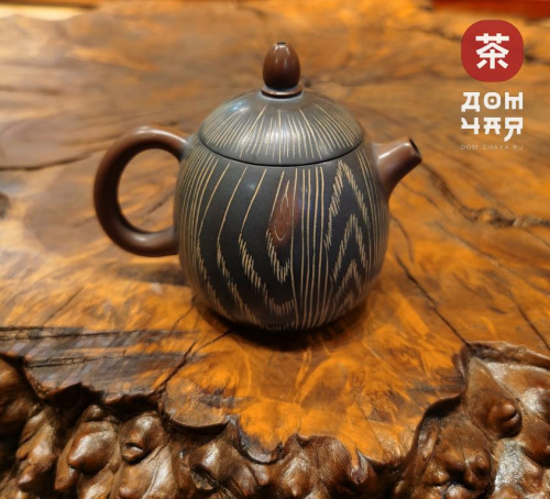 Авторский Чайник из Гуанси, Яйцо Дракона "Древесный стиль" #121, 145мл и 170мл