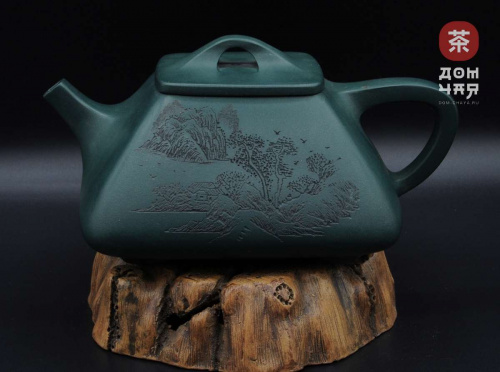 Авторский Исинский чайник, Синяя глина, 400мл #670