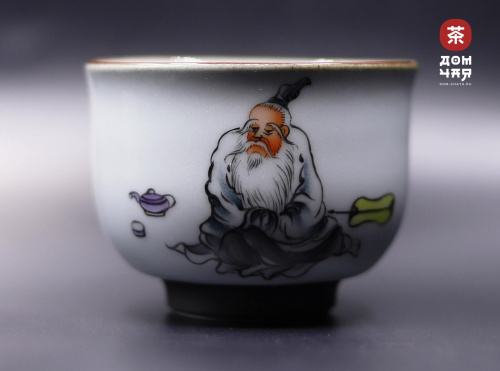 Пиала Цзиндэчжэнь Кракелюр, "Мудрец" ручная роспись, 110мл.