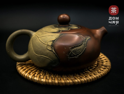 Авторский Чайник Нисин-Тао "Лотос, Карпы" #98, 160мл