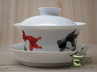 Гайвань Рыбы «тонкостенный Фарфор ручной росписи», 145 мл.