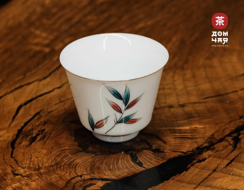 Гайвань "Бамбук" Тонкостенный Фарфор, ручная роспись, 140 мл.