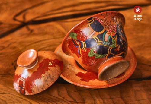 Гайвань Цзиньдэчжэнь "Дровяной Обжиг", ручная роспись,170мл.