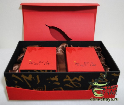 Подарочная коробка, красная (коробка, пакет, 2 баночки)