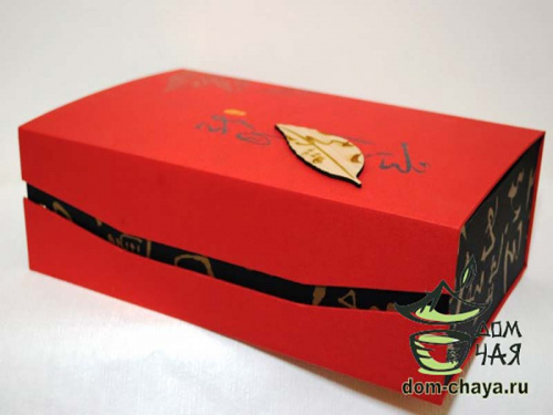 Подарочная коробка, красная (коробка, пакет, 2 баночки)