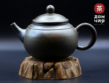 Коллекционный Чайник из Гуанси «Металлик» -дровяного обжига конца 20 века #143, 325мл.
