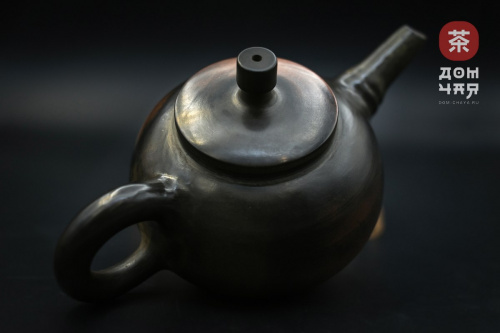 Авторский Чайник из Циньчжоу, дровяной обжиг "Черный Буратино" #93, 160мл.