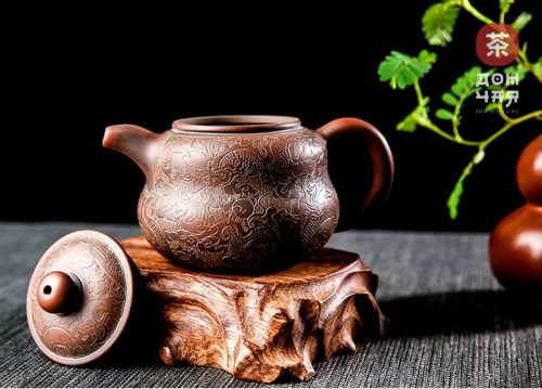 Авторский Чайник из Циньчжоу "Дракон в облаках" #91, 200мл 