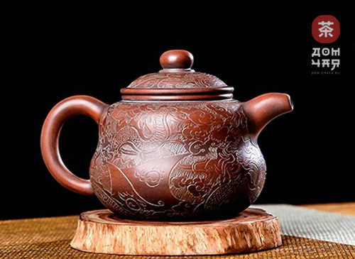 Авторский Чайник из Циньчжоу "Дракон в облаках" #91, 200мл 