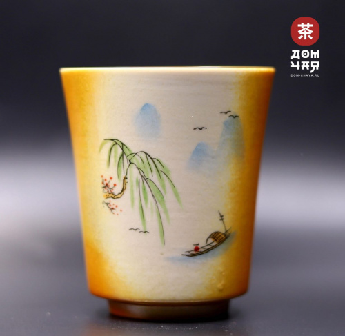 Пиала Цзиндэчжэнь "Горный пейзаж" ручная роспись, 150мл.