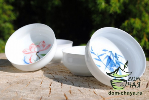 Пиалы из тонкостенного Фарфора ручной росписи f11