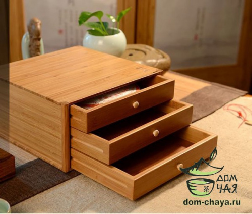 Тройной короб для хранения и разделки Пуэра