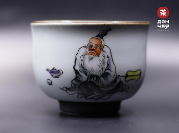 Пиала Цзиндэчжэнь Кракелюр, "Мудрец" ручная роспись, 110мл.