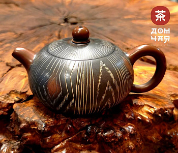 Авторский Чайник из Гуанси, Си Ши "Древесный стиль" #120, 150мл.
