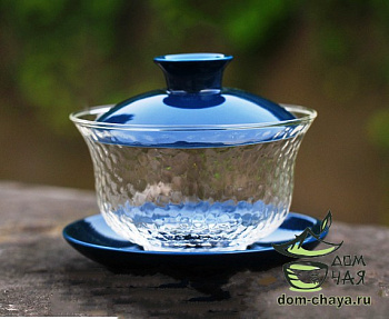 Гайвань "Рельефное стекло" Синяя, 190 мл.