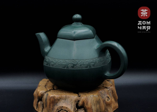 Исинский чайник "Шестигранник", Зеленая глина, 240мл #669