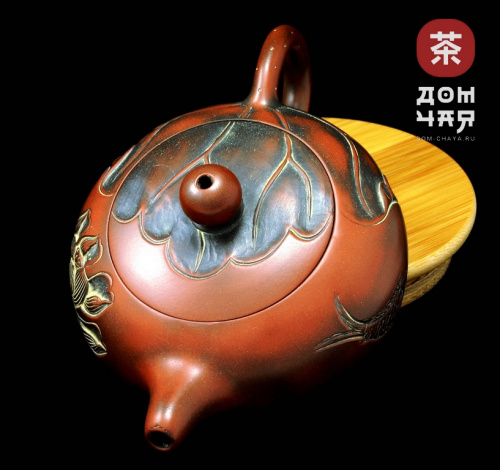 Авторский Чайник из Циньчжоу "Карпы, Лотос" #65, 175мл