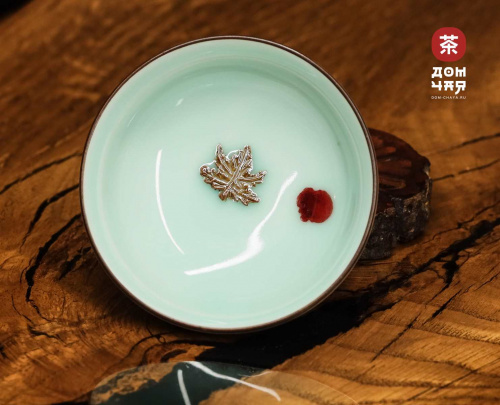 Пиала на ножке «Кленовый Лист», Фарфор Селадон 70 мл