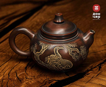 Авторский Чайник из Циньчжоу "Журавлики и Сосны" #247, 220мл