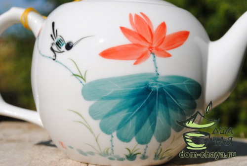 Чайник из тонкостенного Фарфора ручной росписи (Большой) f61