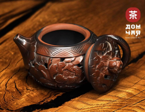 Лотосовый Пруд, Двойная резьба "Авторский Чайник из Гуанси", 290мл.
