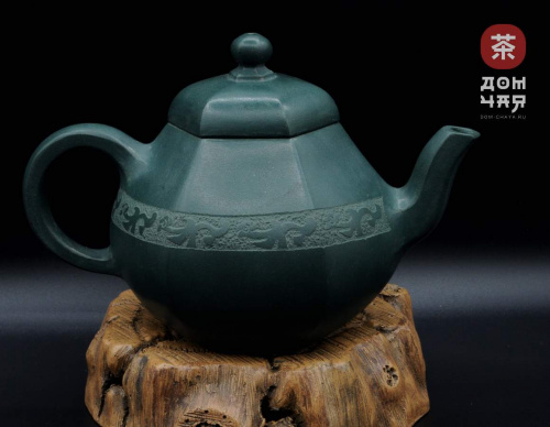 Исинский чайник "Шестигранник", Зеленая глина, 240мл #669