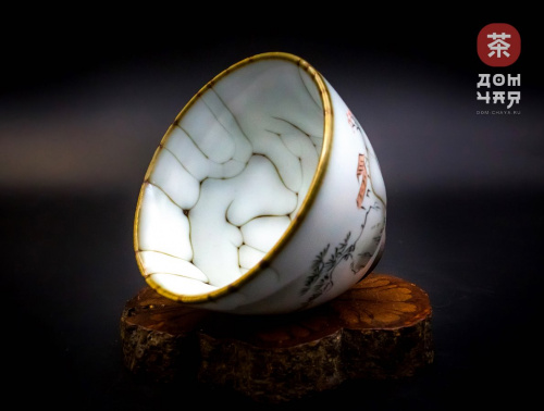 Пиала Цзиндэчжэнь, ручная роспись "Горная деревня" #40, 90мл