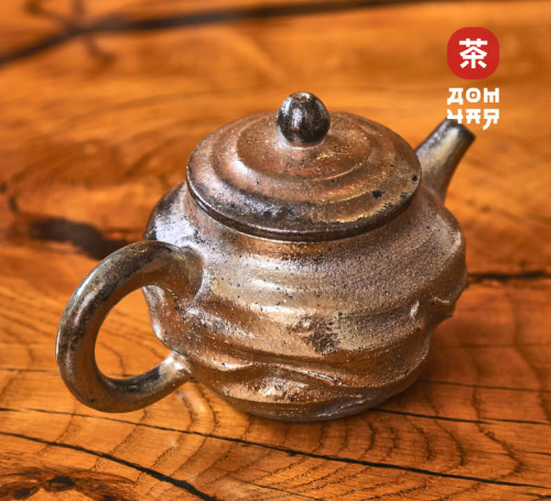 Чайник 190мл "Золотой Метеорит", цзяньшуйская керамика, дровяной обжиг