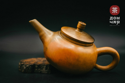 Авторский Чайник из Циньчжоу, дровяной обжиг "Оранжевый  Буратино" #92, 160мл.