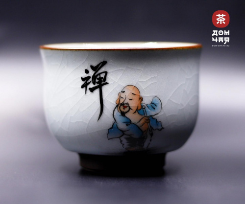 Пиала Цзиндэчжэнь Кракелюр, "Художник" ручная роспись, 110мл.