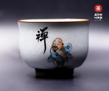 Пиала Цзиндэчжэнь Кракелюр, "Художник" ручная роспись, 110мл.