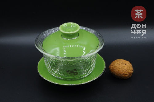 Гайвань "Рельефное стекло" Зеленая, 190 мл.