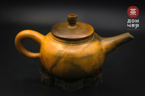 Авторский Чайник из Циньчжоу, дровяной обжиг "Оранжевый  Буратино" #92, 160мл.