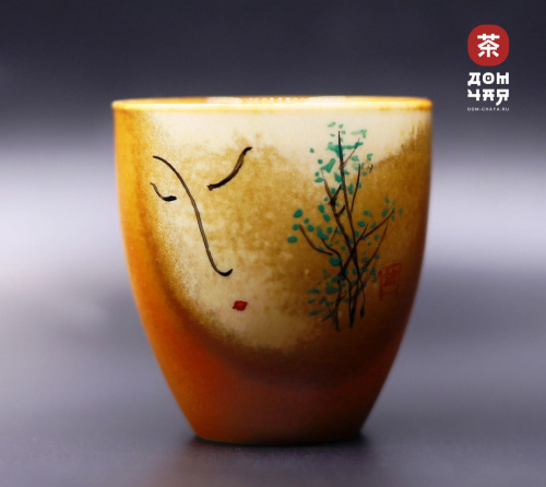 Пиала Цзиндэчжэнь "Лик" ручная роспись, 77мл.