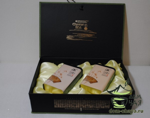 Подарочная коробка, бамбук (коробка, пакет, 2 жест. баночки)