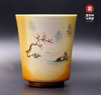 Пиала Цзиндэчжэнь "Горный пейзаж №2" ручная роспись, 150мл.