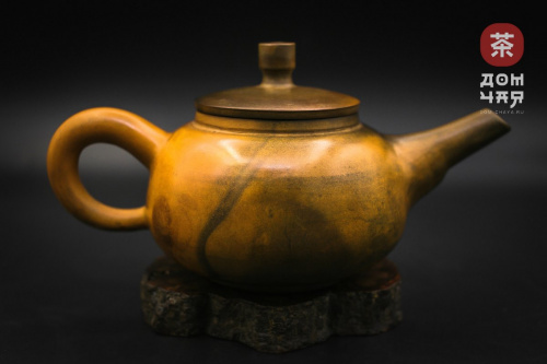 Авторский Чайник из Циньчжоу, дровяной обжиг "Оранжевый  Буратино" #92, 160мл.