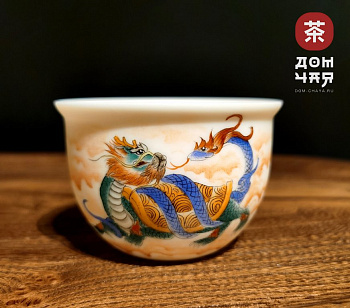 Пиала "Дракон -Черепаха", Цзиньдэчжэньский фарфор, ручная роспись, 100 мл.