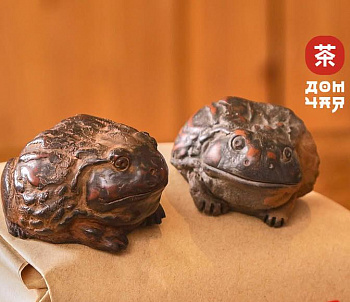 Фигурка "Золотая Жаба Цзинь Чань" дровяной обжиг
