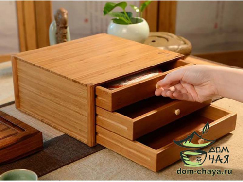 Тройной короб для хранения и разделки Пуэра