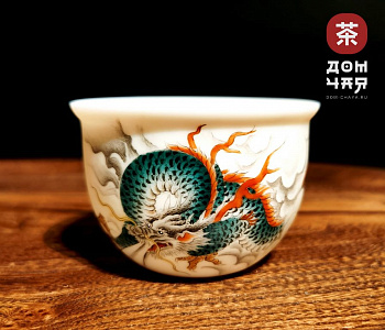 Пиала "Дракон", Цзиньдэчжэньский фарфор, ручная роспись, 100 мл.